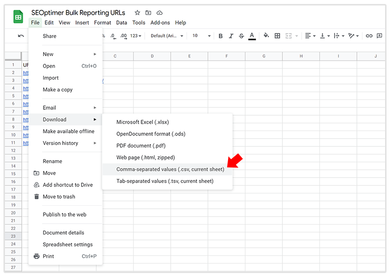 Download CSV file